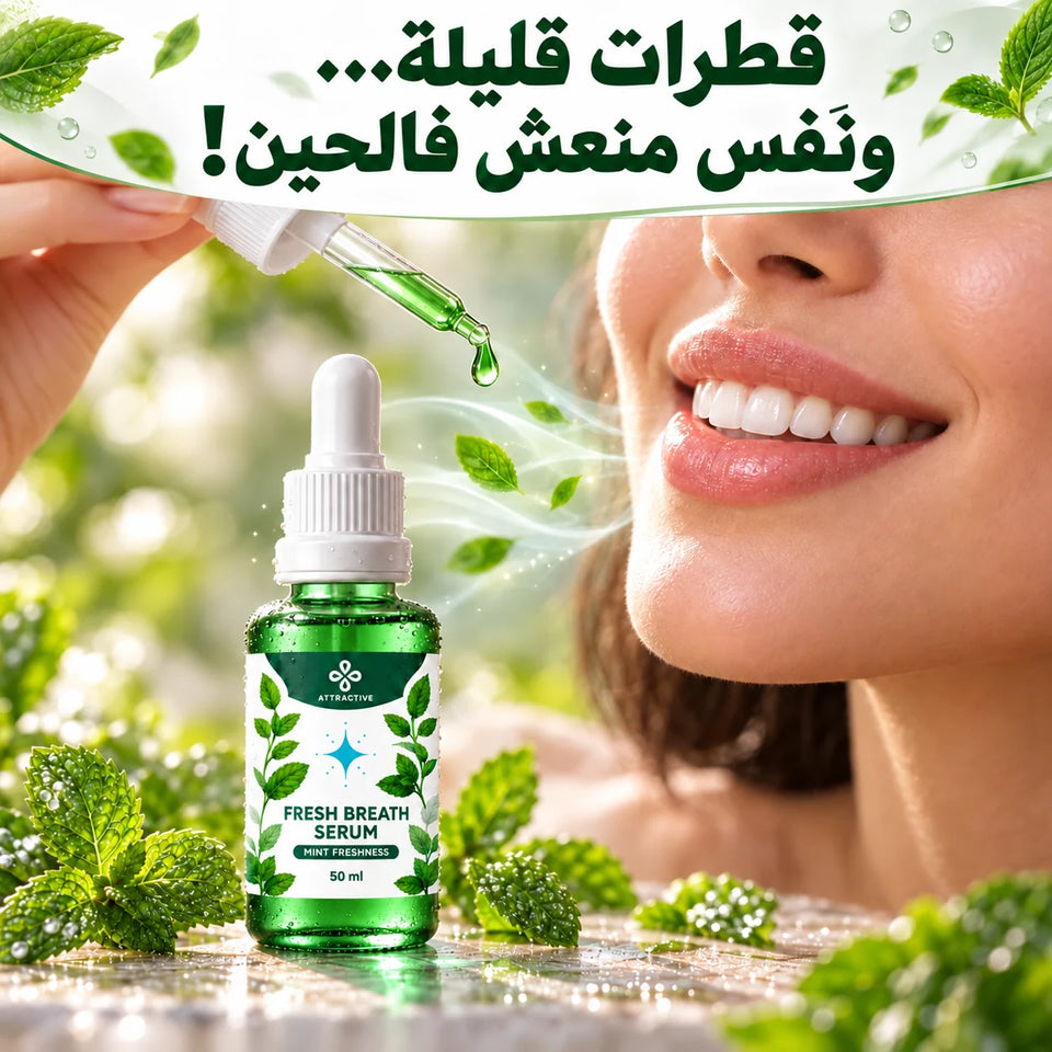 قطرات الانتعاش والمنتج مع عنوان دارجة داخل الصورة