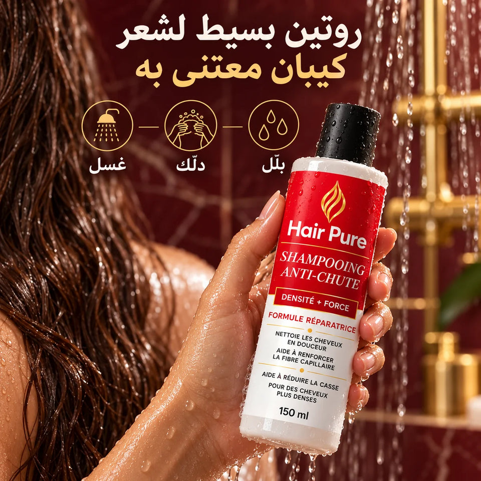 روتين استعمال شامبو Hair Pure